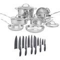 11-Piece Stainless Cookware Set with 12 Piece Cutlery Set S24269