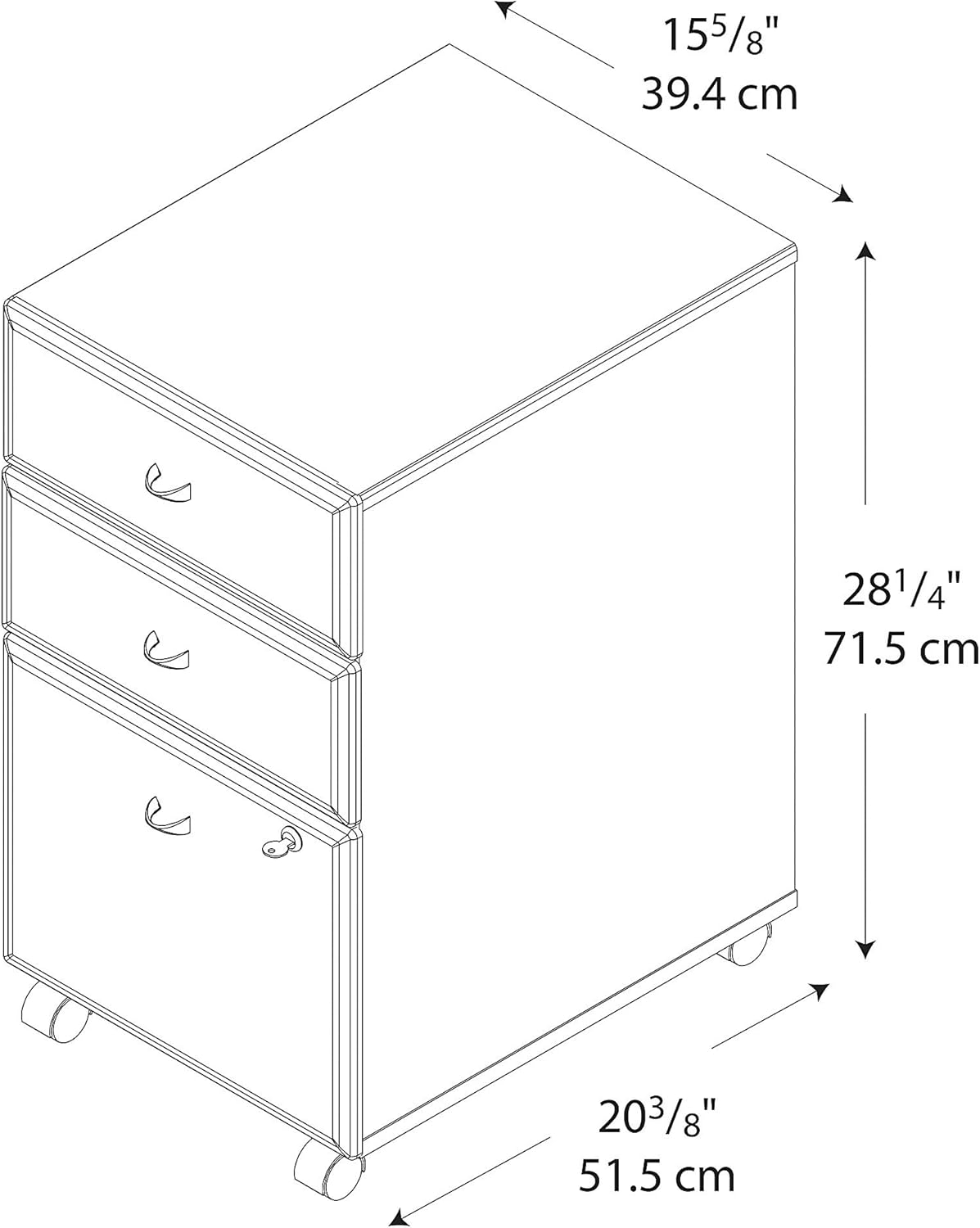 3 Drawer Mobile File Cabinet K1860
