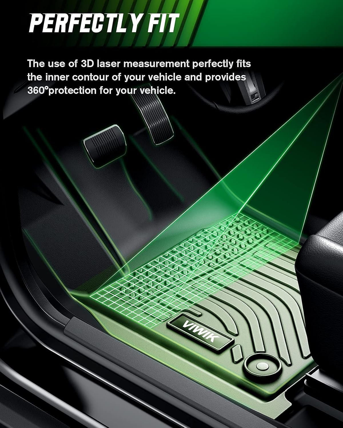 Black TPE Car Floor Mats Full Set P77444