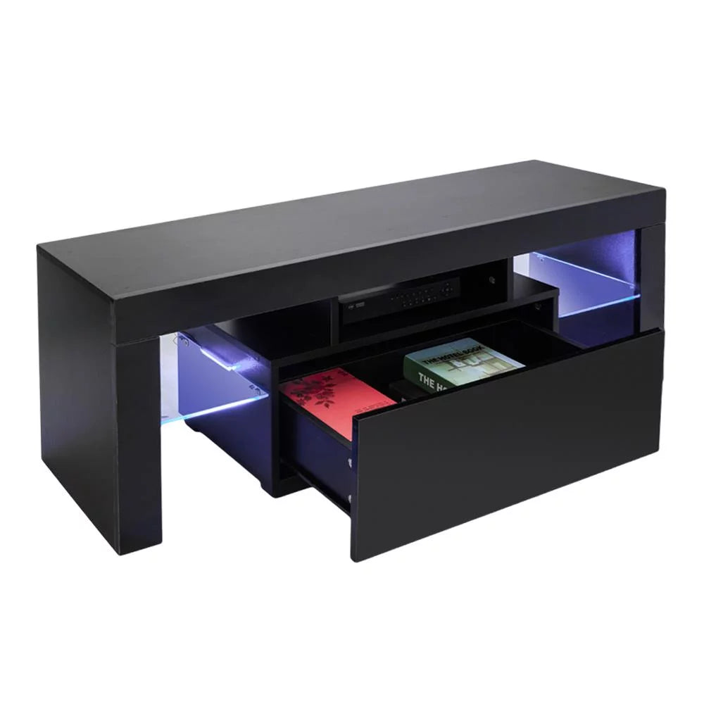Black Particle Board TV Stand with 1 Drawer Q7349