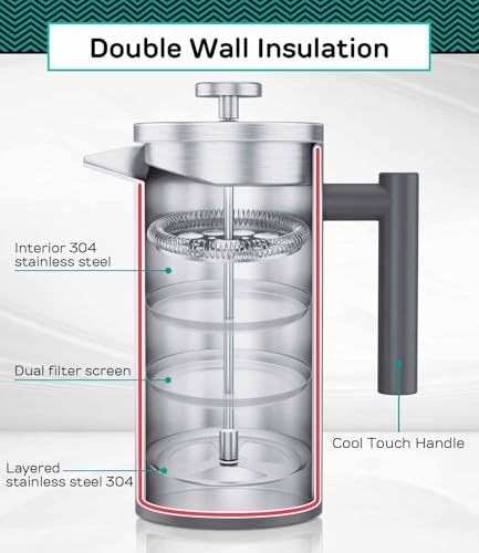 34oz Double Insulated Stainless Steel French Press H179167