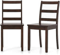 Dining Chairs Set of 2 Ladder Back Rubber Wood Legs S9964