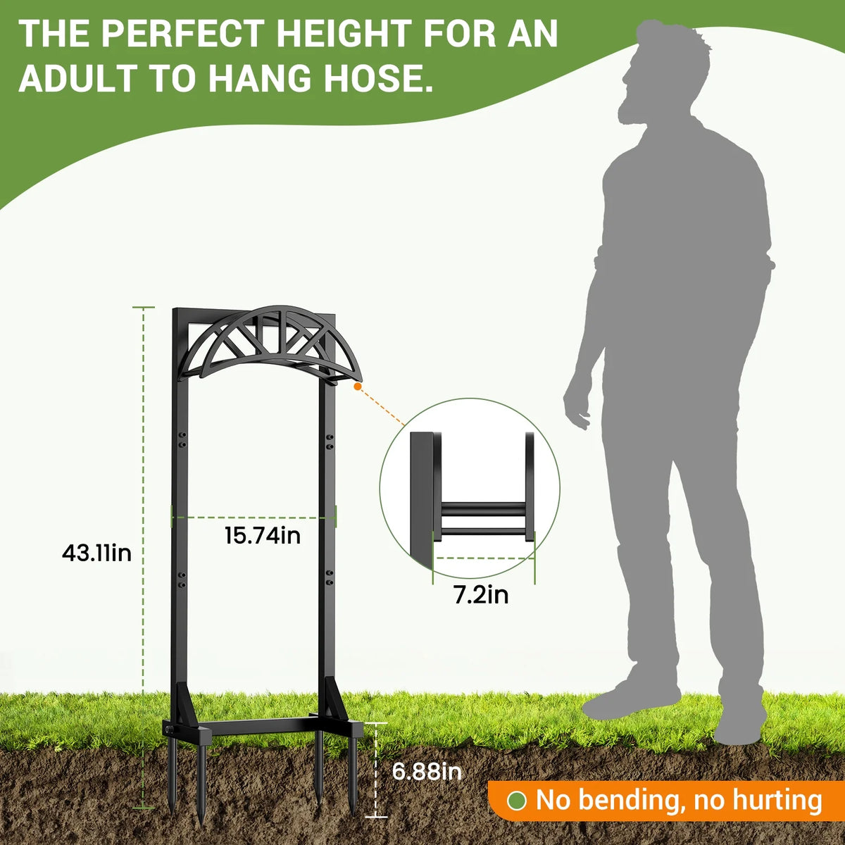 Freestanding Heavy Duty Metal Hose Holder Y7630