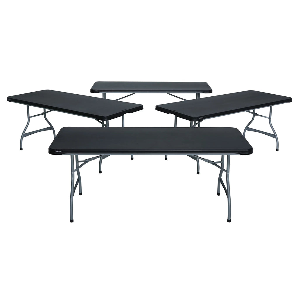 Black 6 Foot Folding Tables 4 Pack U578364