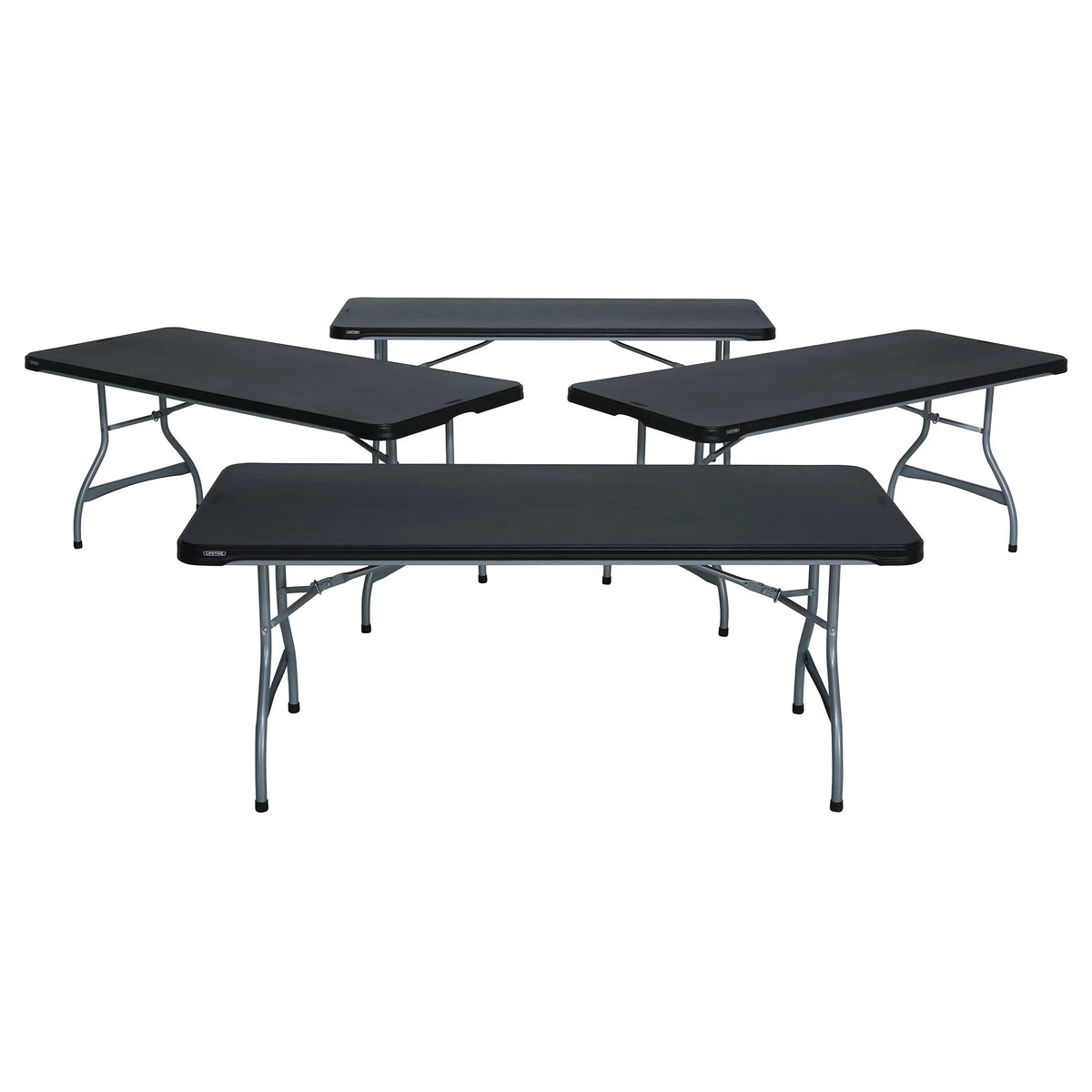 Black 6 Foot Folding Tables 4 Pack U578364