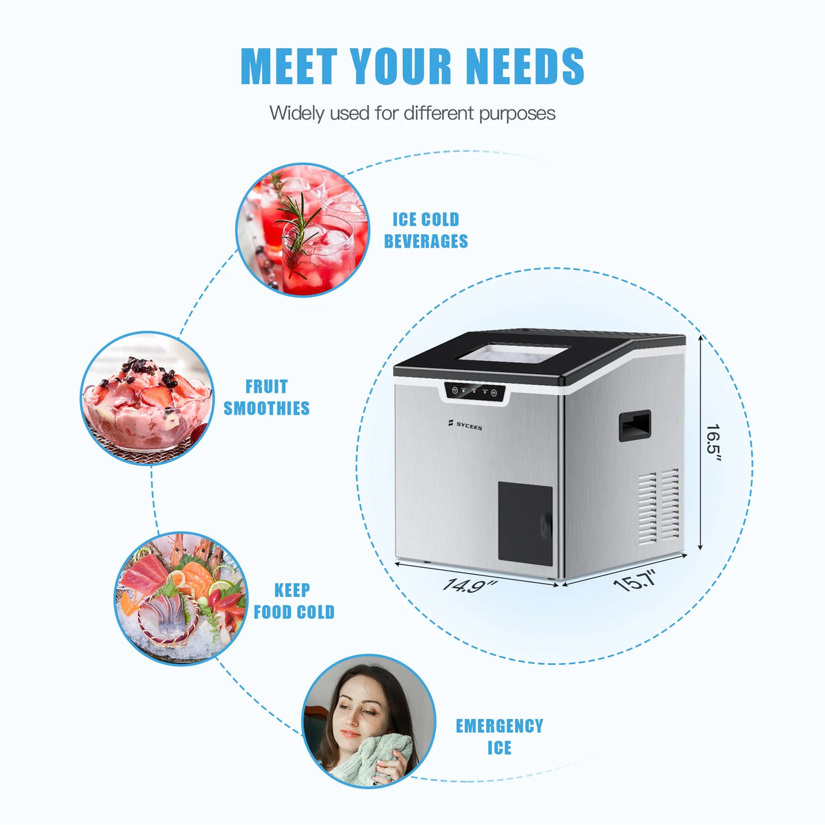 Portable Countertop Ice Maker Machine with Ice Scoop U5276