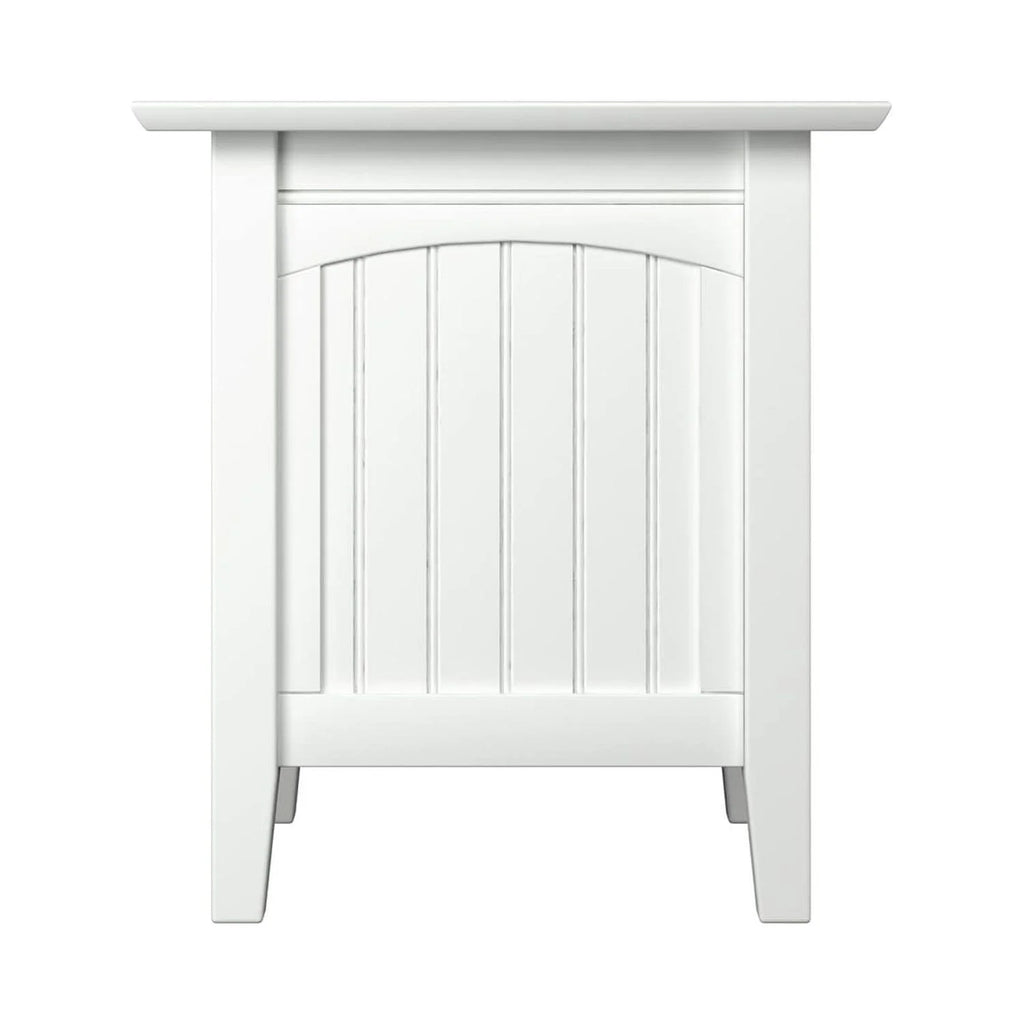 White Solid Wood End Table I87281