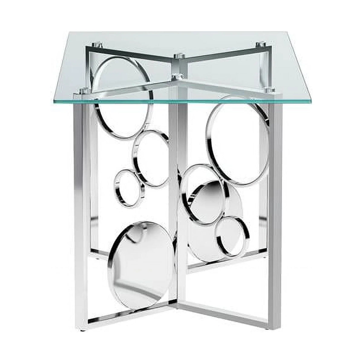 Dining Set with Glass Top Table & 4 Blue Chairs J53874