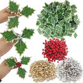 Artificial Holly Berries with Green Leaves V566335