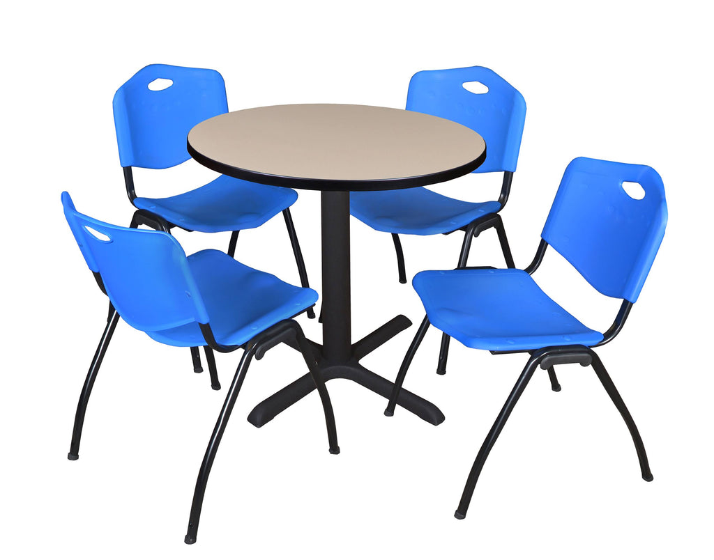 Round Breakroom Table & Stack Chairs C602574