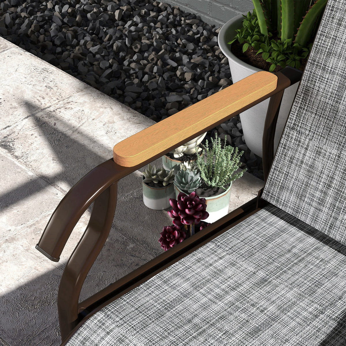 Outdoor Glider Bench 2-Person with Table X641