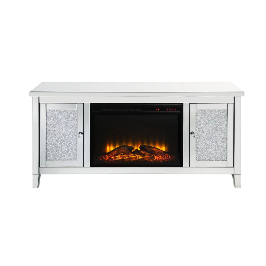 Electric Fireplace TV Stand with Mirror Panel V7638
