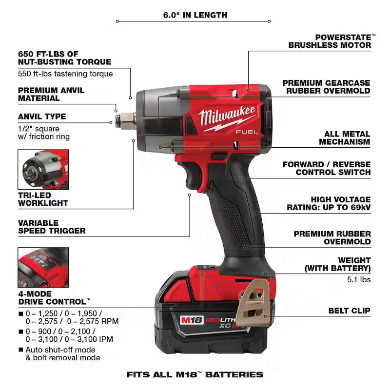 18V Lithium-Ion Brushless Cordless Combo Kit with 5.0 Ah Batteries 7-Tool K58094