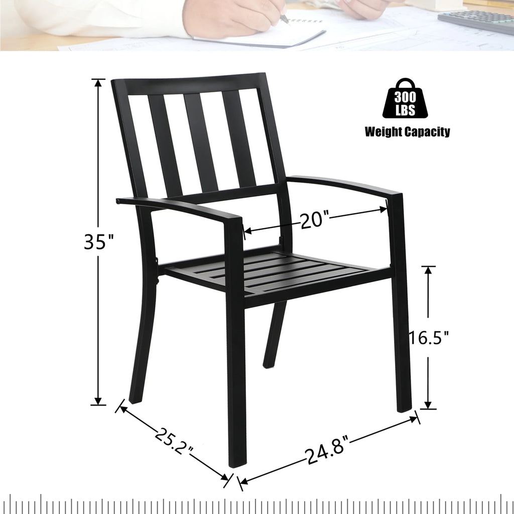 7-Piece Outdoor Dining Set for 6-Person Black G568010