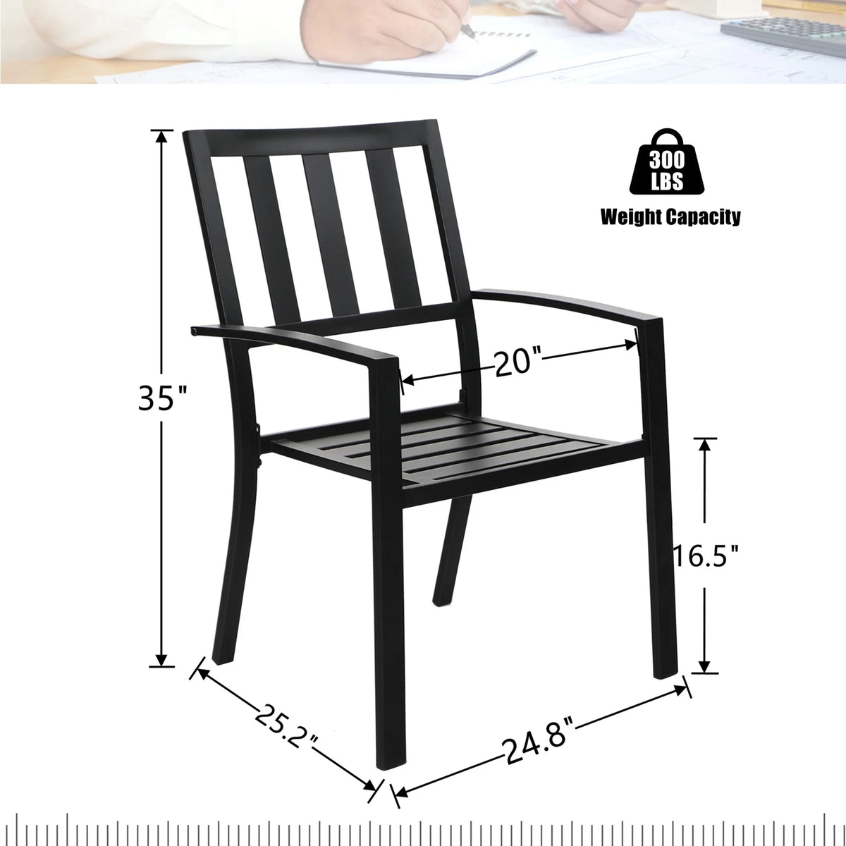 7-Piece Outdoor Dining Set for 6-Person Black G568010