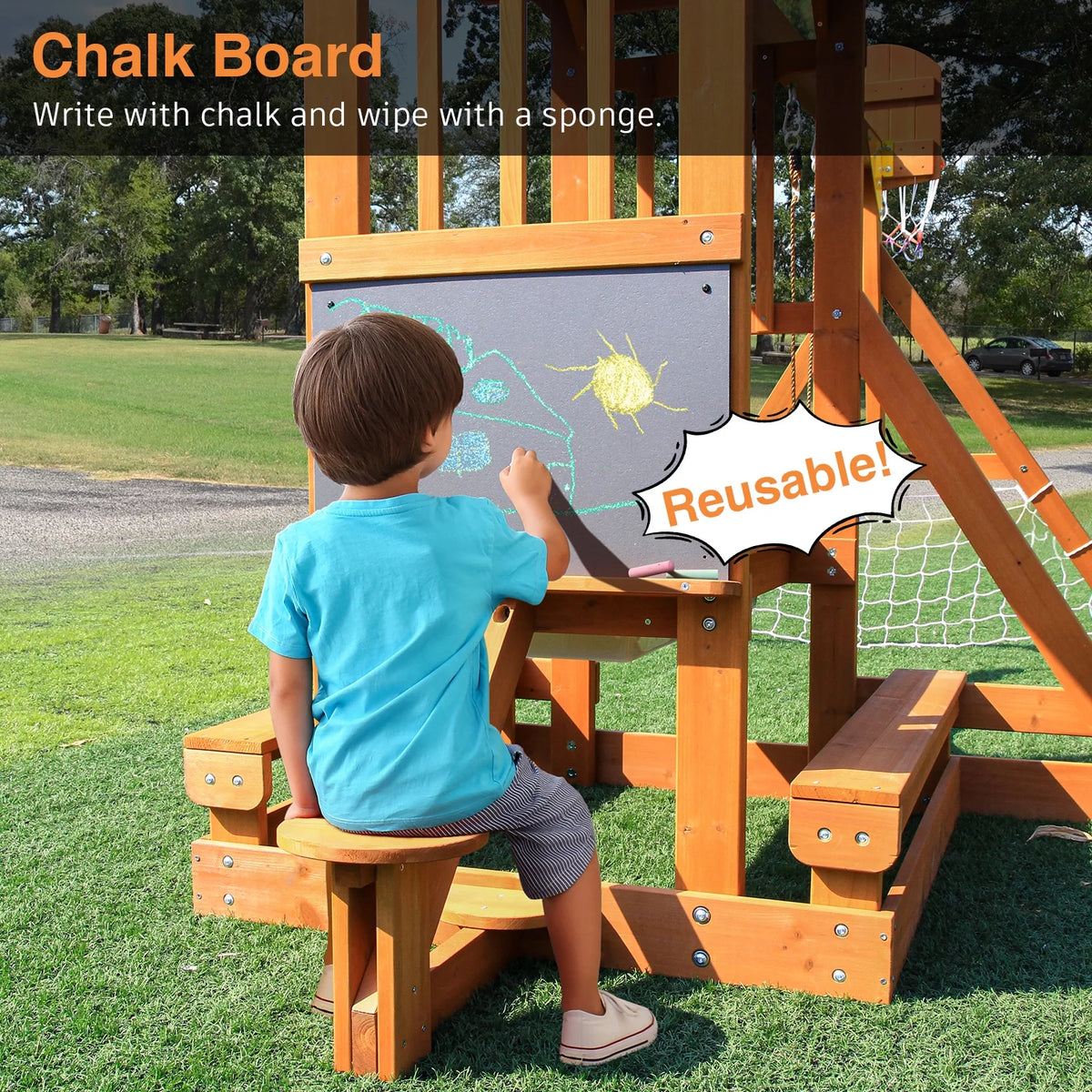 Wooden Swing Set Kids Playground Set B5903