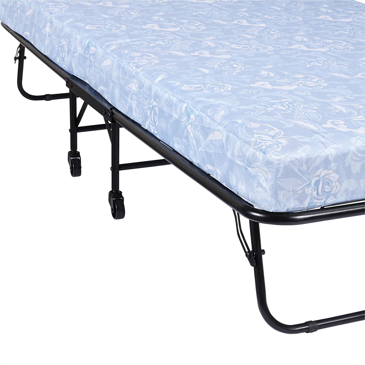 Folding Rollaway Guest Bed with 5 Inch Mattress, Twin E627