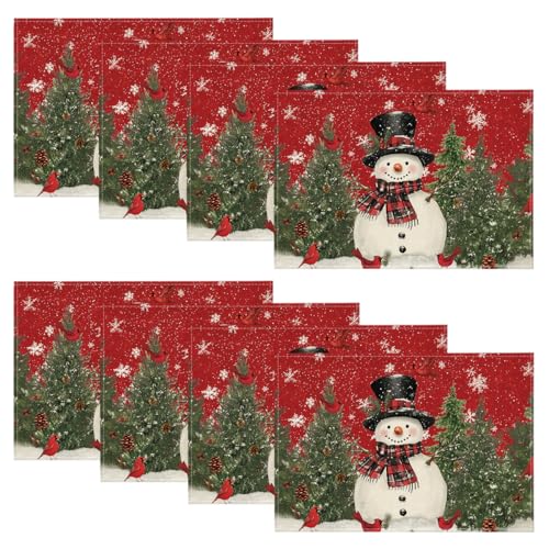 Snowman Cardinals Trees Christmas Placemats Set of 4 M19693
