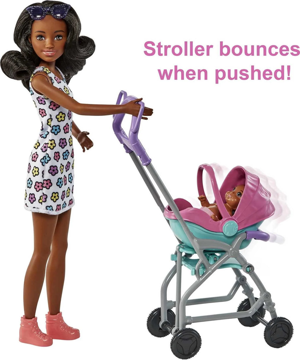 Stroller Playset with Dolls and 5 Accessories R606