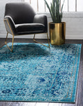 Light Blue 2' x 3' Medium-Pile Rug H4899
