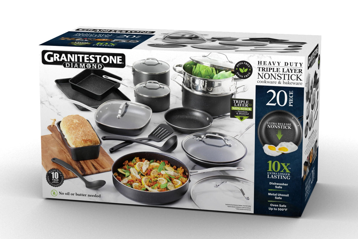 20 Piece Nonstick Blue Cookware Bakeware Set M11794