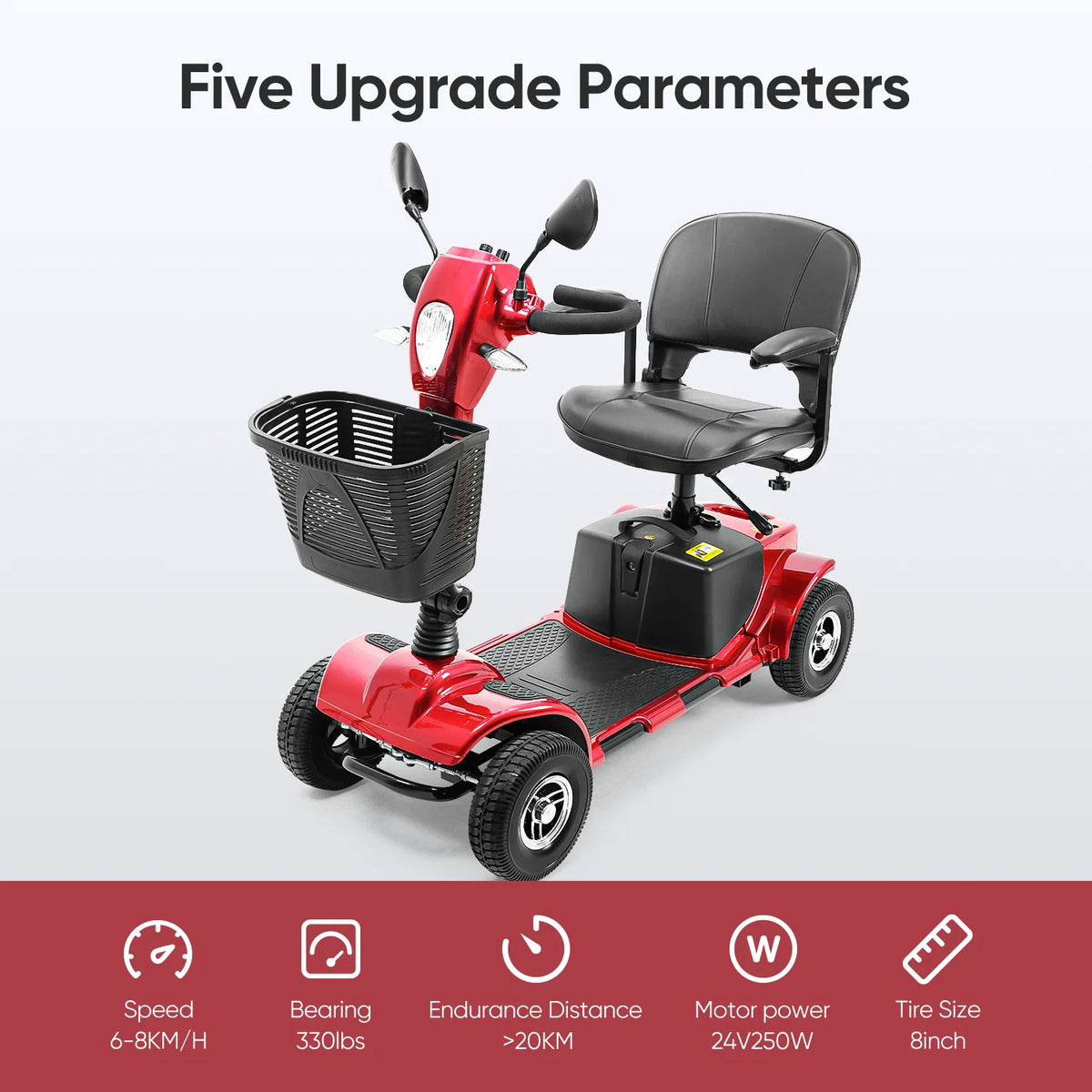 4 Wheel Electric Powered Mobility Scooter Blue I528355