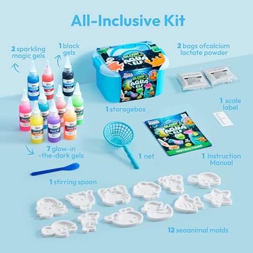 Glow-in-The-Dark Water Gel Kit with 10 Gels and 12 Molds R735356