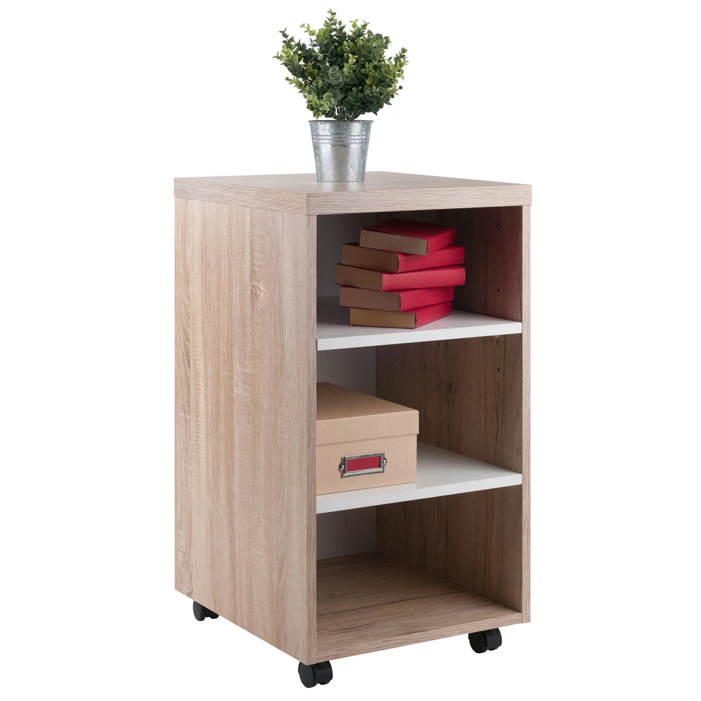 Two-Tone Open Shelves Storage Cabinet Z5540