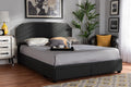 Dark Grey Fabric Upholstered 2-Drawer Queen Size Platform Storage Bed K237