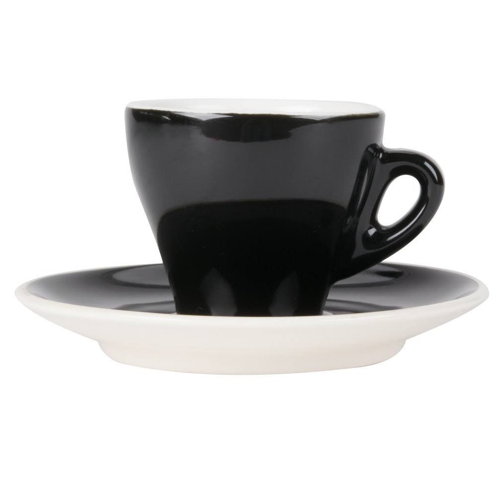 Black 3.5 oz Espresso Cup with Saucer B683808
