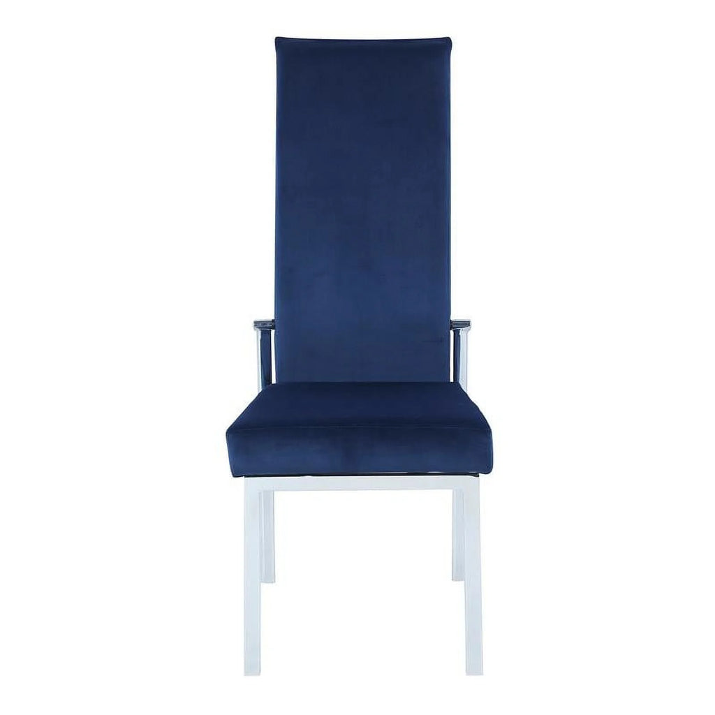 Dining Set with Glass Top Table & 4 Blue Chairs J53874