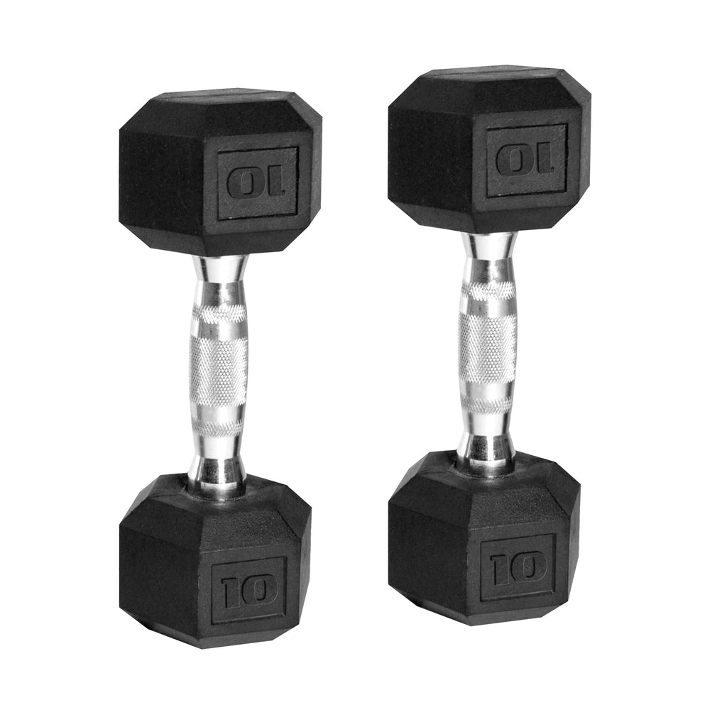 50 lb Rubber Hex Dumbbell Weight Set K4562