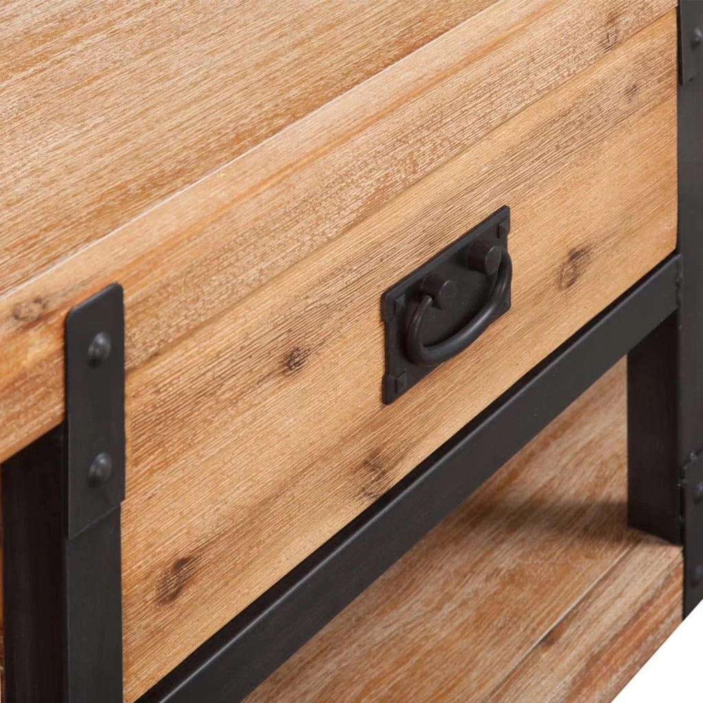 Reclaimed Wood TV Cabinet with Storage Shelves U455