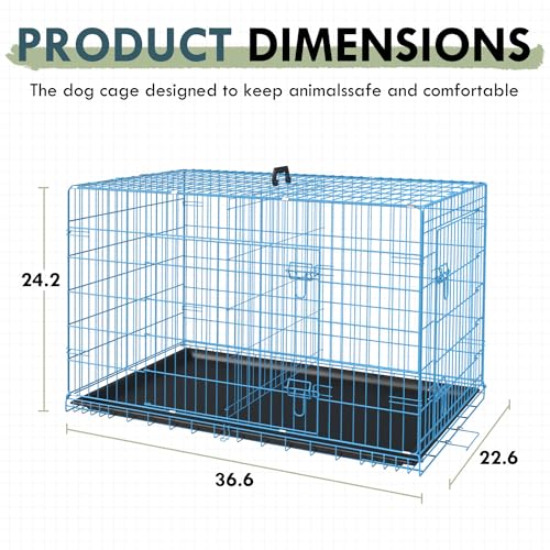42 Inch Black Metal Dog Crate Kennel with Divider U620581