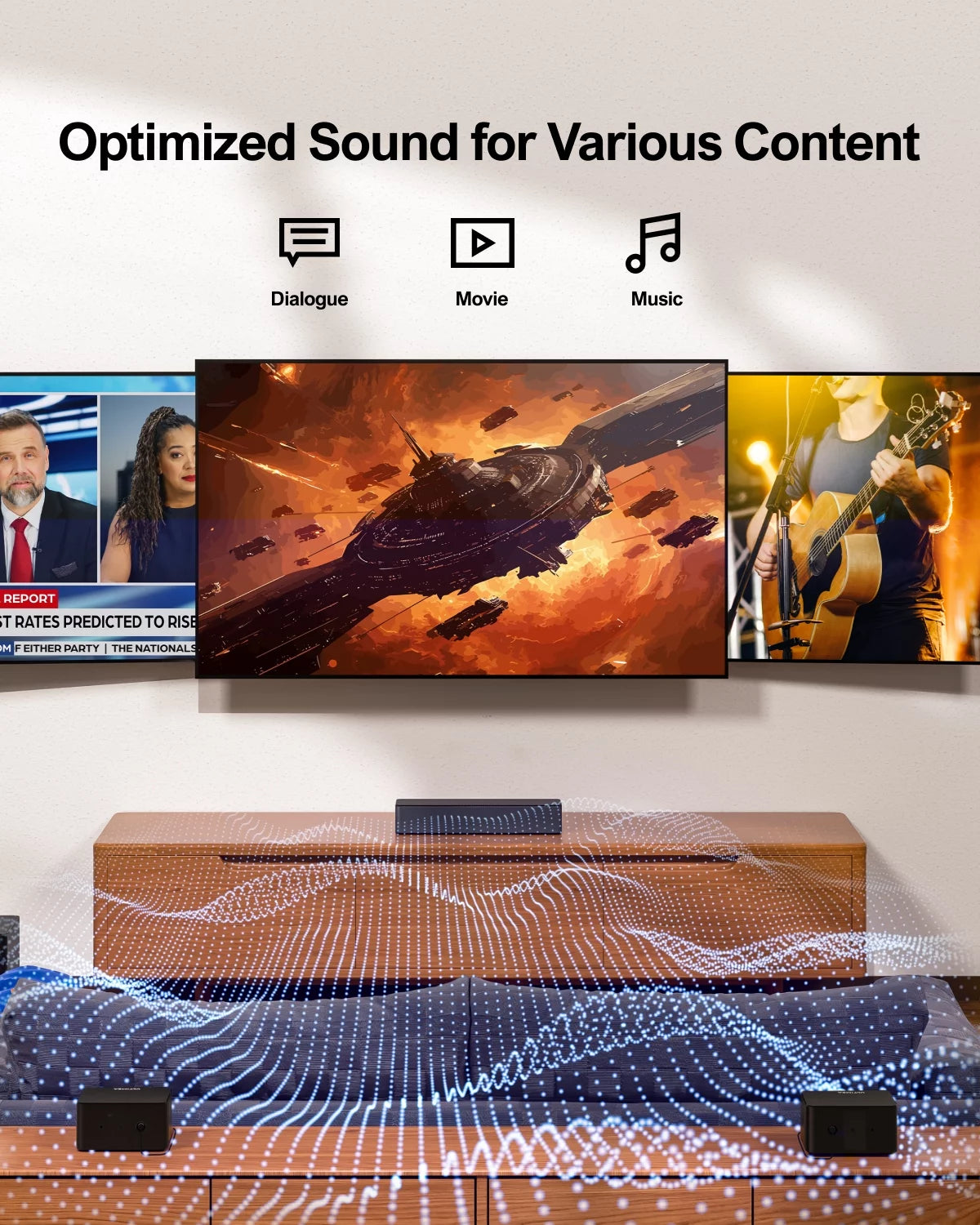 5.1 Surround Sound Bar with Wireless Subwoofer and Rear Speakers S523