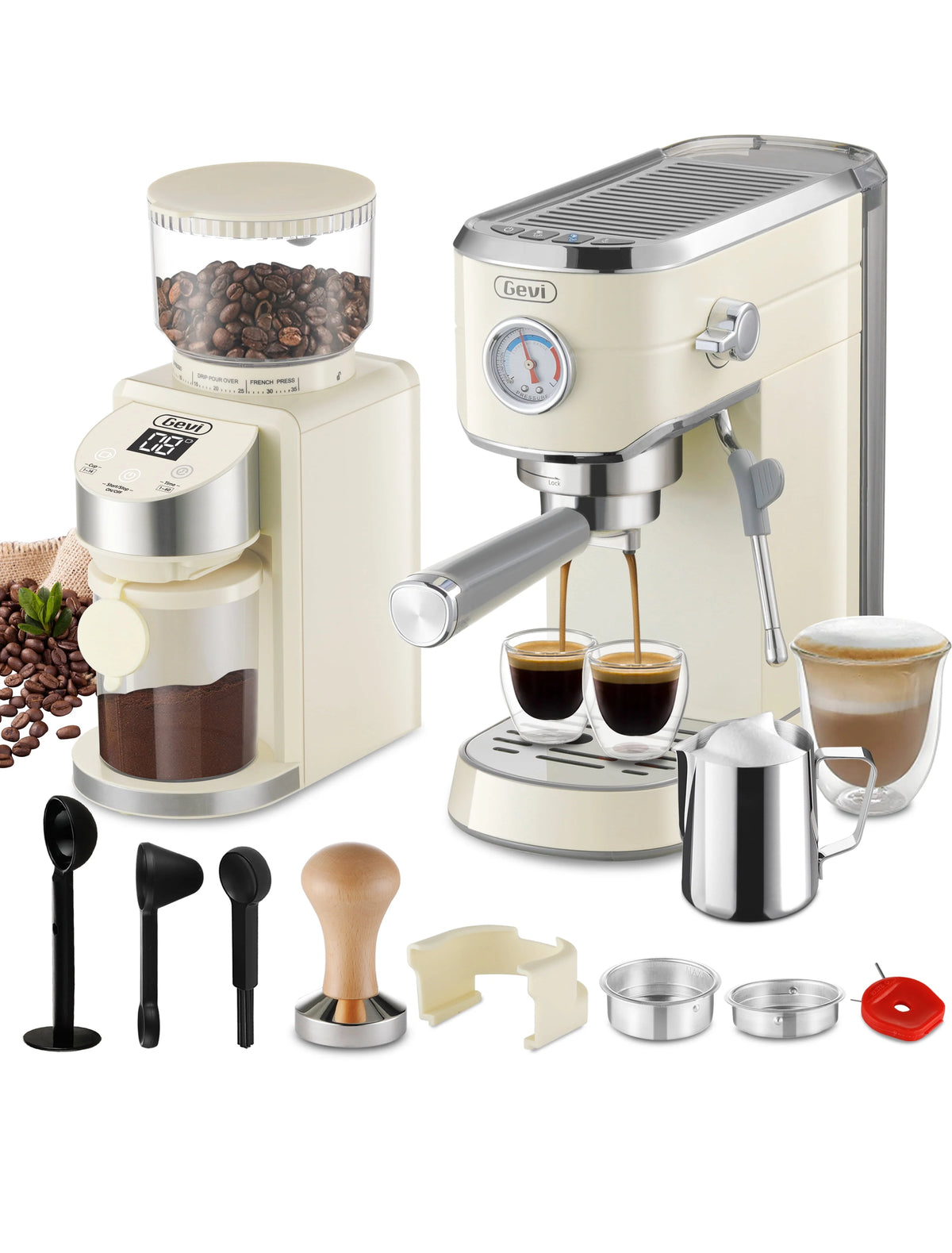 20 Bar Espresso Machine with Burr Coffee Grinder X9135