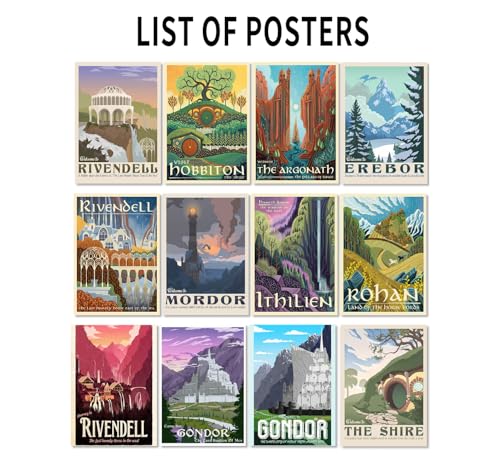 12pcs Landscape Posters Wall Art Collage Kit 11.2x16.5inch H865729