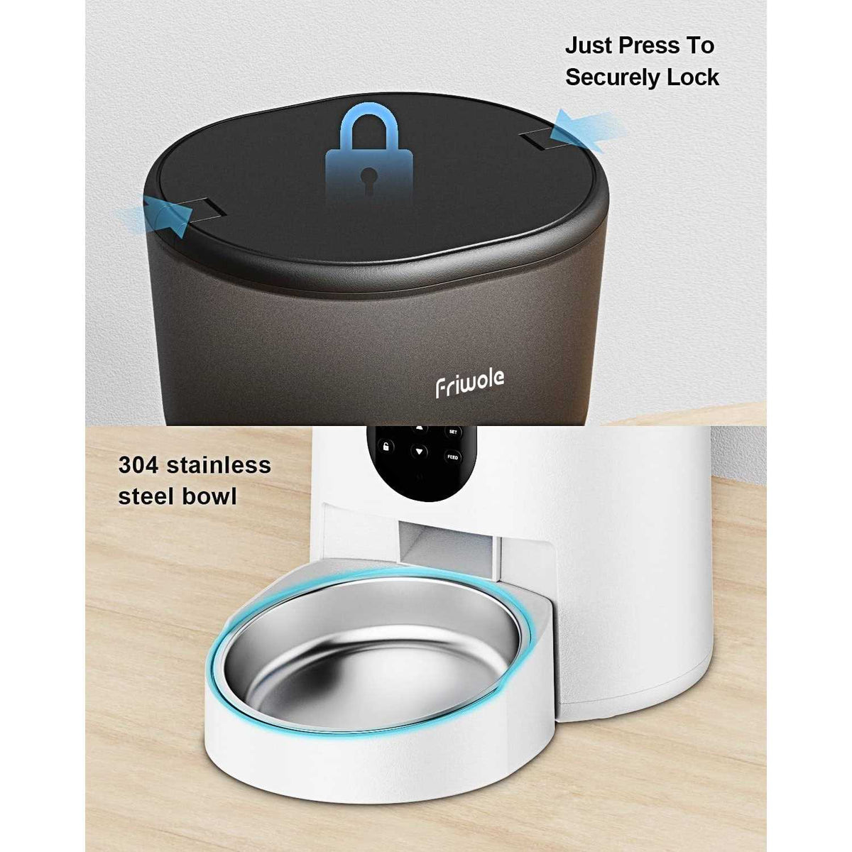 6L Automatic Cat Feeder with Double Bowls V4988