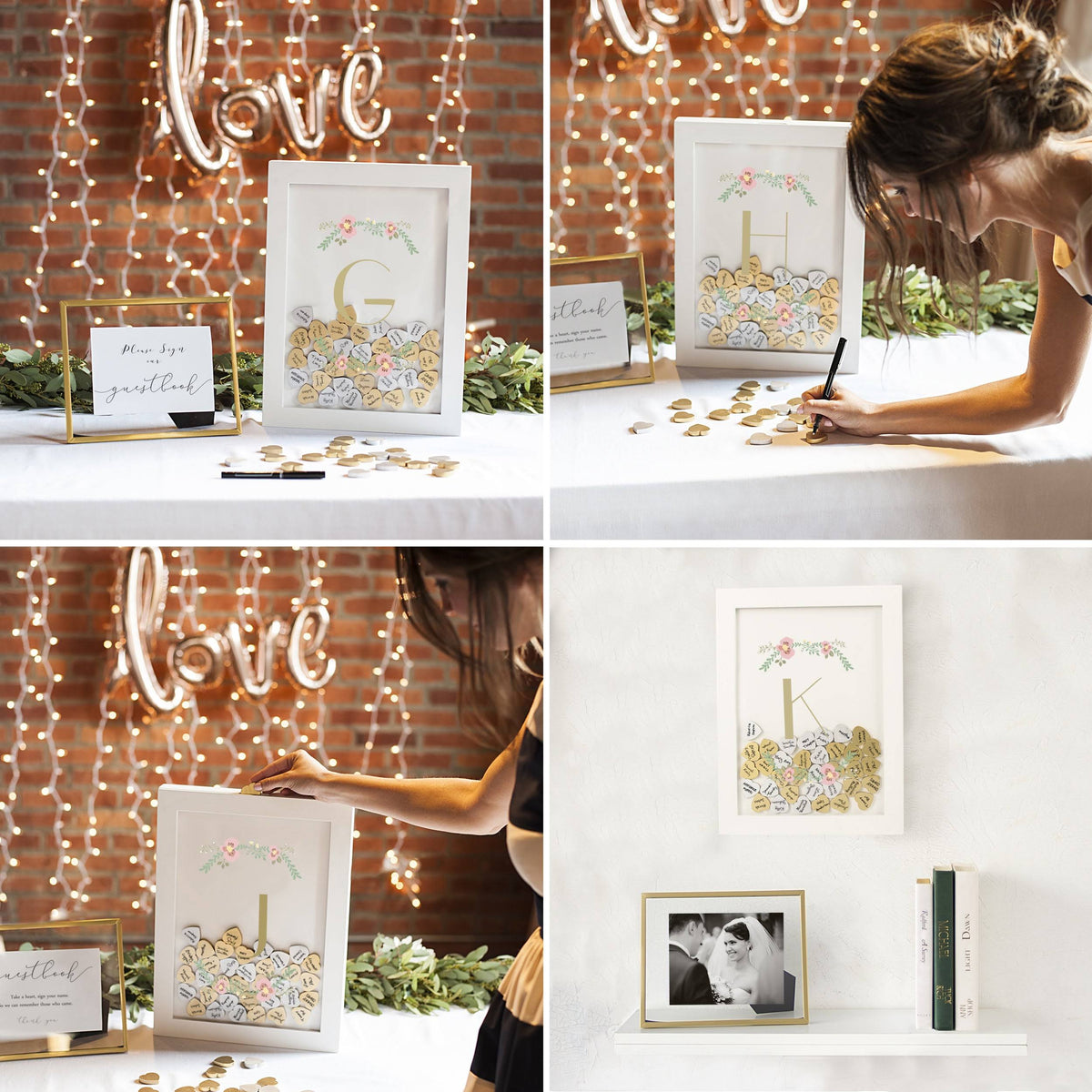 Floral Heart Drop Guestbook P5817
