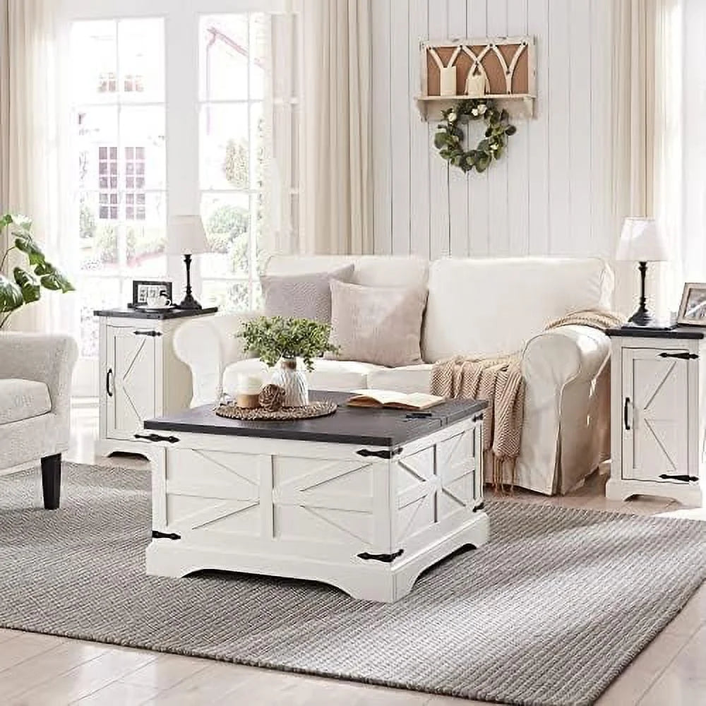 Black Rectangular Wood Nightstand with Charging Station M90235