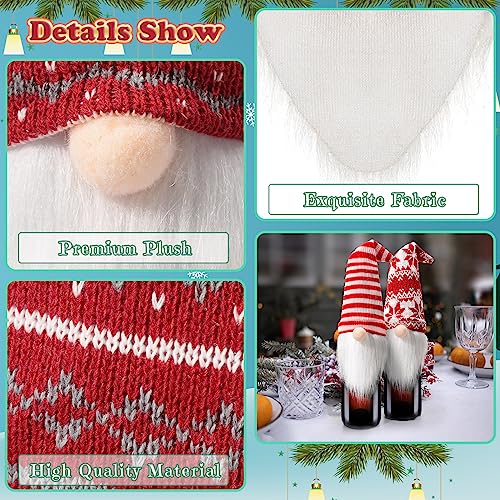 Handmade Plush Christmas Gnome Bottle Toppers 8 Pieces O42948