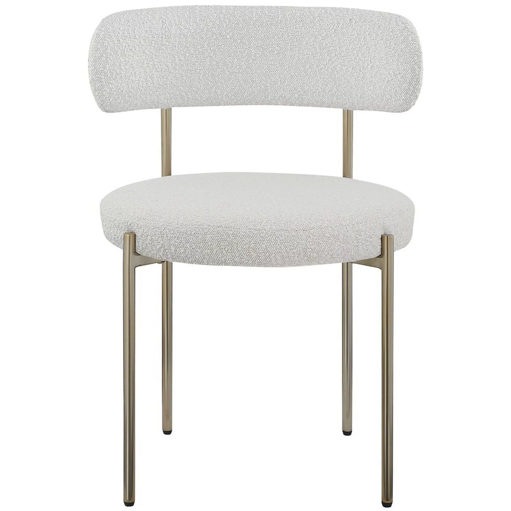 Cream Boucle Fabric Dining Chair X4589