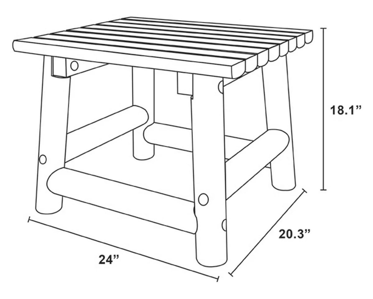 Brown Rectangular Outdoor Patio End Table U27265