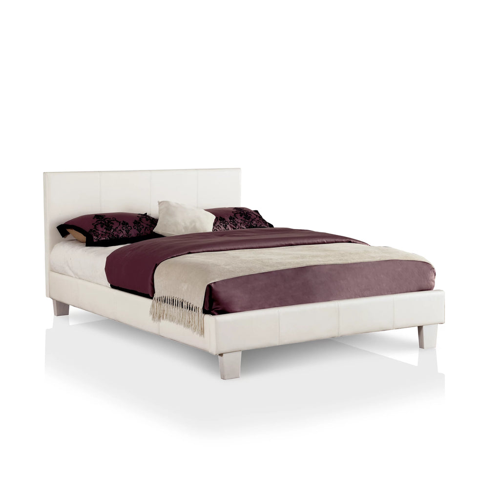 Queen Size Leatherette Platform Bed with 8-Inch Mattress R3962