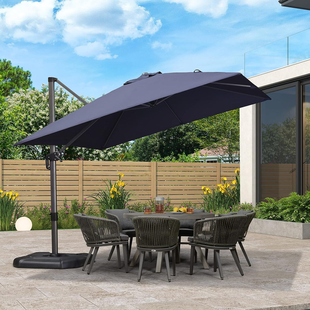 8 Feet Beige Cantilever Square Patio Umbrella F3003