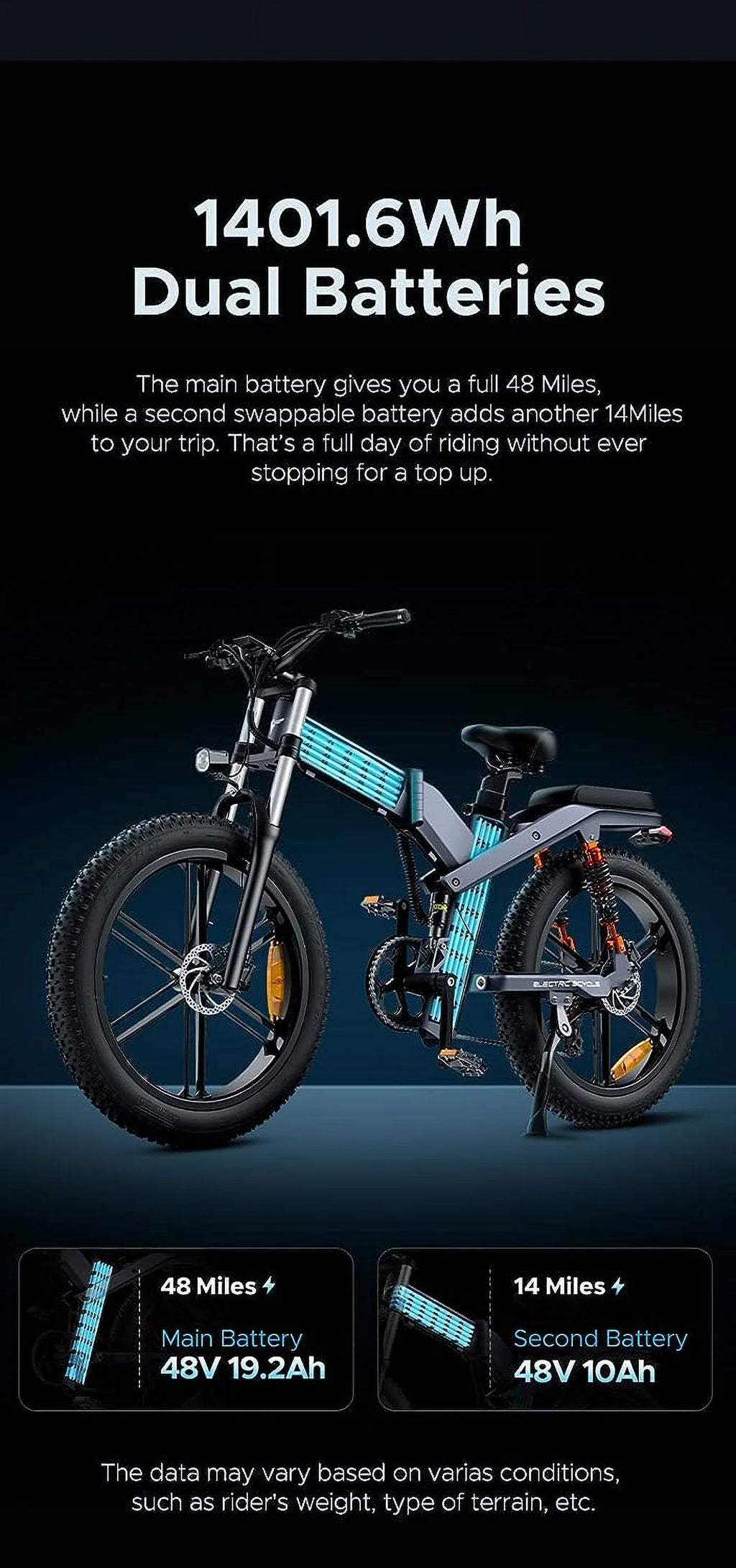 24'' Fat Tire 1000W Electric Bike T126661