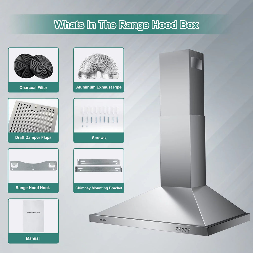 30 inch 500 CFM Stainless Steel Wall Mount Range Hood G455672