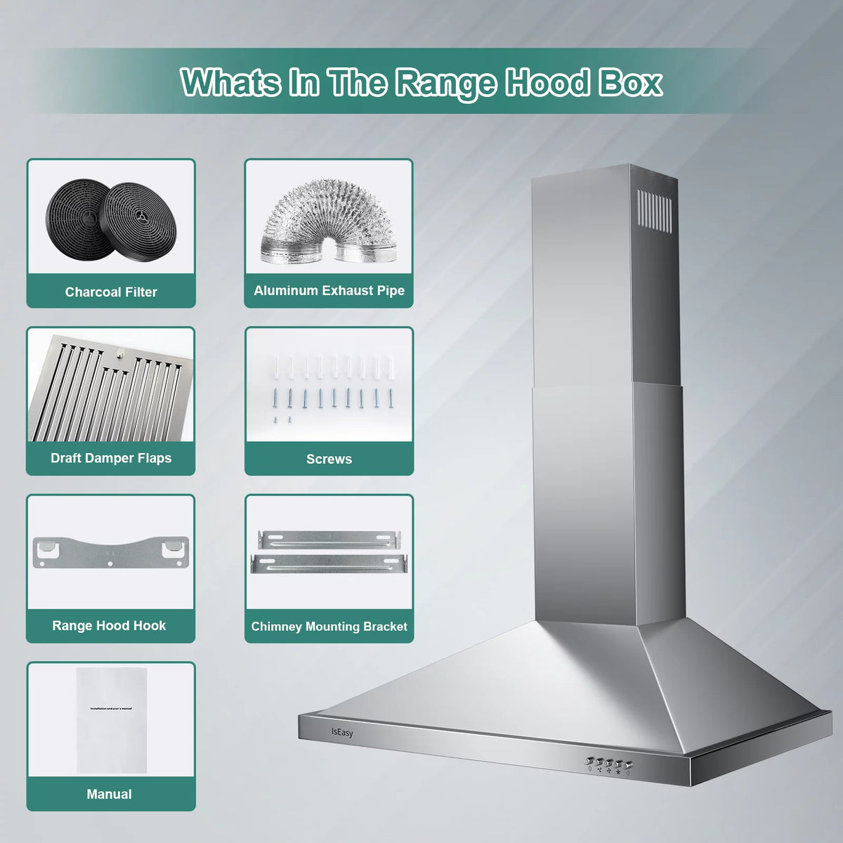 30 inch 500 CFM Stainless Steel Wall Mount Range Hood G455672