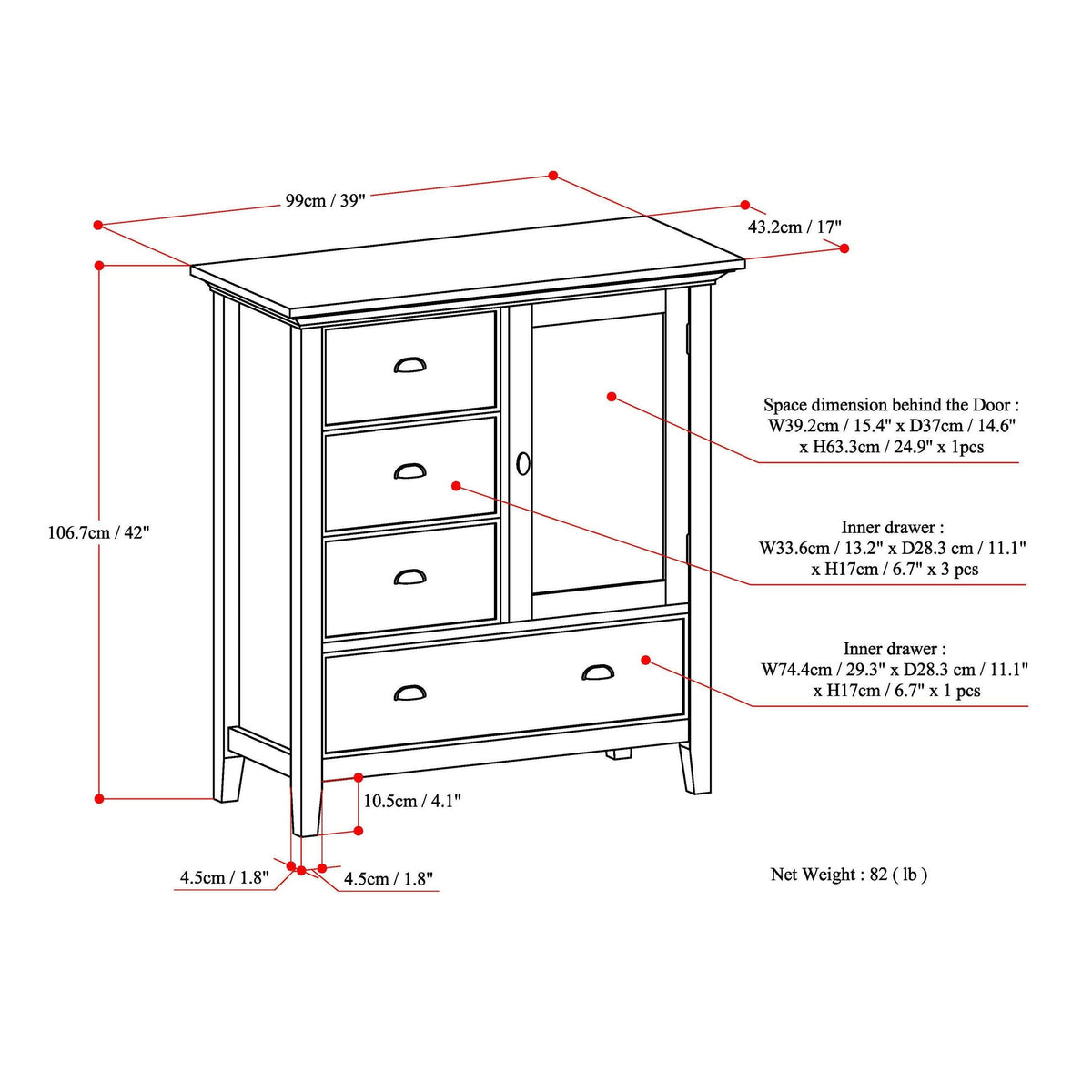 Solid Wood Storage Cabinet Q265