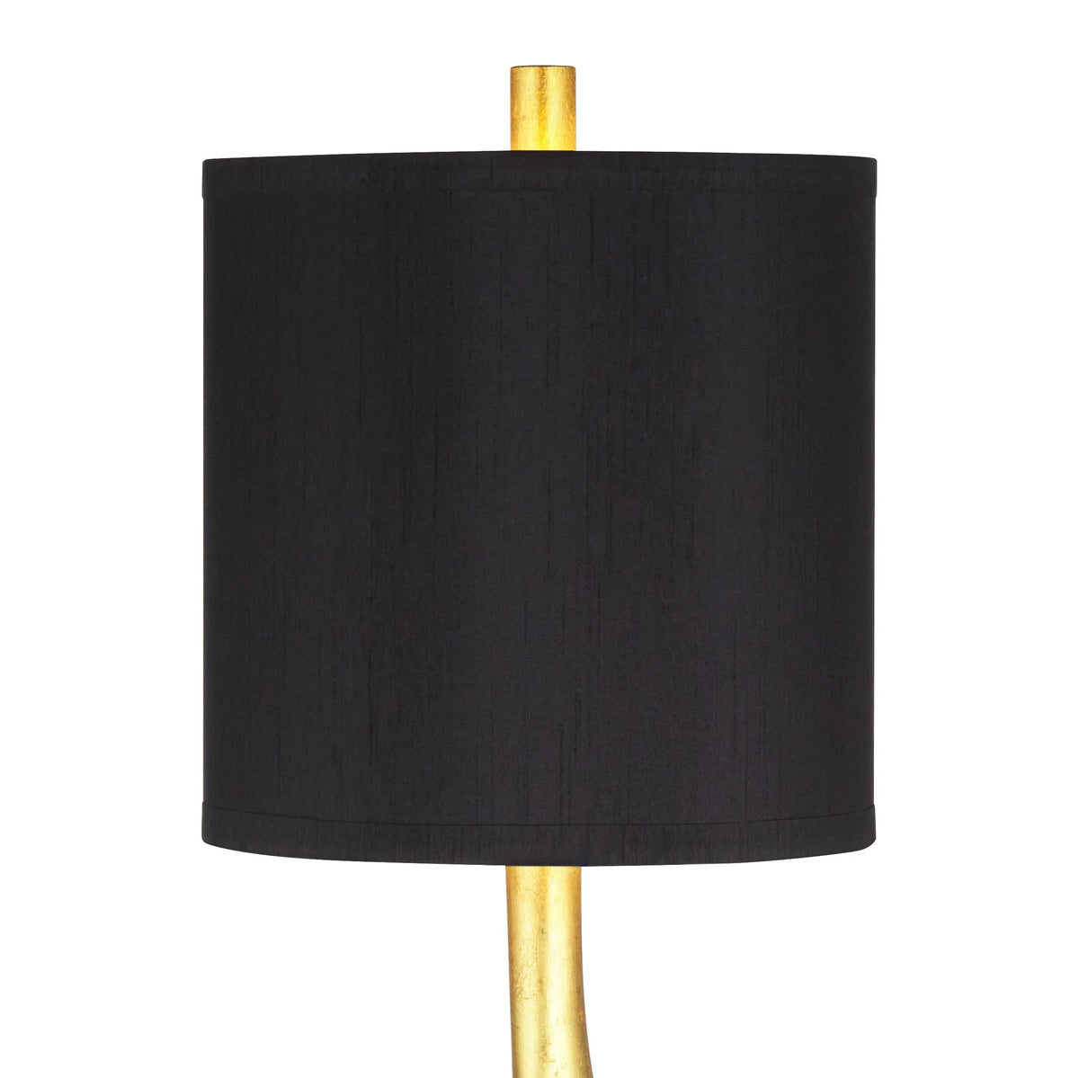 32" Tall Modern End Table Lamps Set of 2 Gold Leaf Black Shade G257
